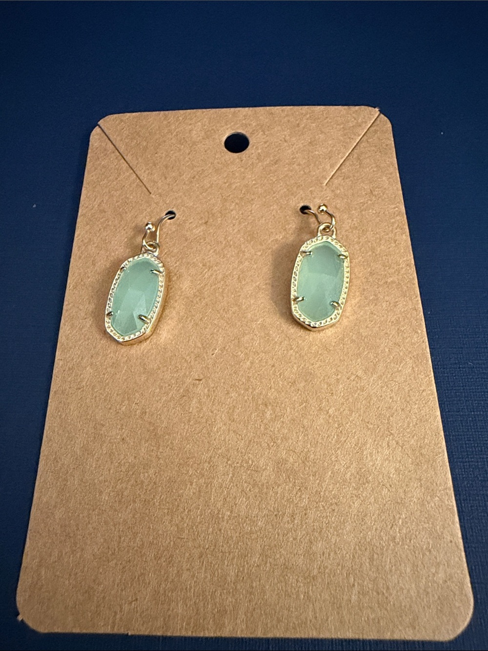 Kendra Scott Gold-Trim Mint Green Faceted Drop Earrings - Women Jewelry
